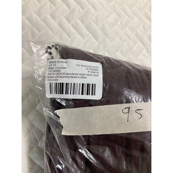 ASOS Design Bitter Chocolate Womens Maxi Dress UK 18 EU 46 US 14 Made Casual new - Picture 7 of 7